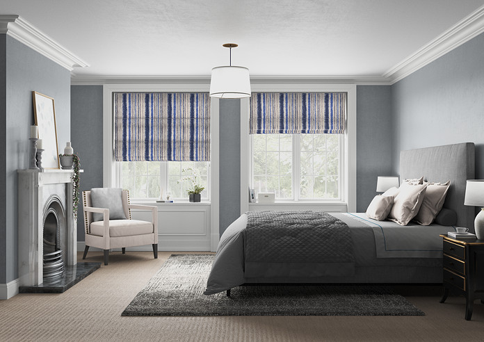 Guarda Stripe, Indigo - Roman Blind - Image 5
